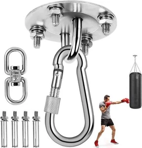 Deckenhaken Heavy Duty - 360° drehbarer Boxsackhalter aus Edelstahl, bis 400 kg - Bild 1 von 9