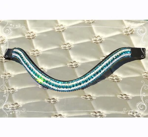 FSS Cinta de Cejas de Cristal Brillante AQUA VERDE AZUL CIRCÓN 5x Fila Curva Ostentosa Forma de U 🙂 - Imagen 1 de 1