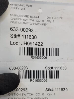 Used Ignition Switch fits: 2014 Chevrolet Cruze  Grade A - Image 1 of 4