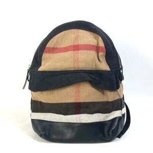 BURBERRY 3958527 Backpack mega check pattern Bag Canvas/Leather Beige/Black - Picture 1 of 14