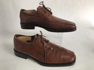 Johnston & Murphy Brown Bicycle Square Toe Oxford Shoes Lace Up Mens Size 9.5 M - Picture 1 of 1
