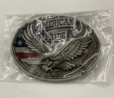 Patriotic American Pride Belt Buckle - Eagle & Flag - NIP - Изображение 1 из 3