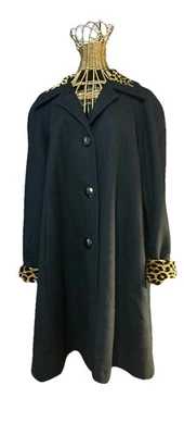 Abrigo De Colección Borde Leopardo Para Mujer Años 80 Talla S/M Repelente al Agua Resistente a Manchas EE. UU. Foto 1 de 4
