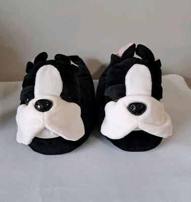 French Bulldog Plush Slippers Size Large (Women’s 8.5 - 10.5, Men’s 7 -9) - Image 1 of 4