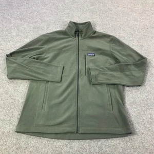 Patagonia Fleece Jacket Mens Large Green Full Zip Chest Pocket Outdoors Hiking - Picture 1 of 12