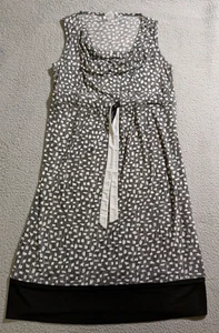 Motherhood Maternity Women`s Black White Cowl Neck Sleeveless Midi Dress Size S - Picture 1 of 8