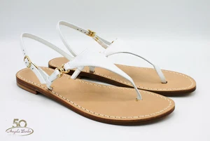 Handgefertigte Damen Leder Sandalen niedrige Zehentrenner Capri Positano Capresi DEA - Bild 1 von 11