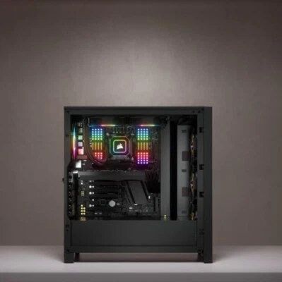 840006626633 Corsair iCUE 4000X RGB Midi Tower Black Corsair - Image 1 of 4