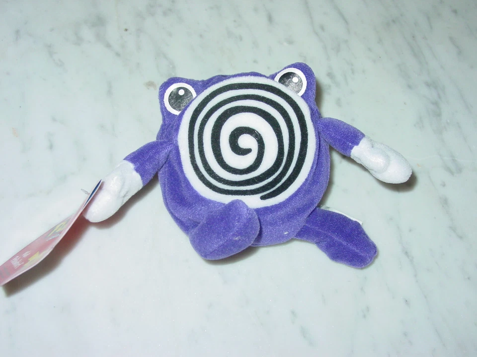Pokemon Hasbro Poliwhirl 6" Plush Bean Bag Ser 1 Old Stock 1998 Uncirculated