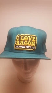 New Era Dakota Five-0 50 Bike Racing Hat Cap I Love Bacon - Picture 1 of 8