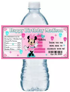 20 FAVORES MINNIE MOUSE DIVERTIDO PARA SER UNO FIESTA DE CUMPLEAÑOS ~ ETIQUETAS DE BOTELLAS DE AGUA - Imagen 1 de 1