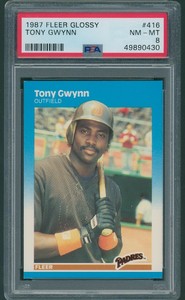 1987 FLEER GLOSSY #416 TONY GWYNN PSA 8 (NM-MT) PADRES / "CENTERED"