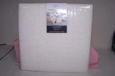 Mainstays Plegable Almacenamiento Otomano Cuadrado 15" x 15" x 15" Crema Peluche Boucle Foto 1 de 4