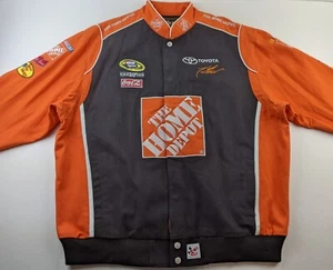 Chase Authentics Drivers Line Snap Jacket Men 2XL Heavy Embroidered Black Orange - Picture 1 of 10
