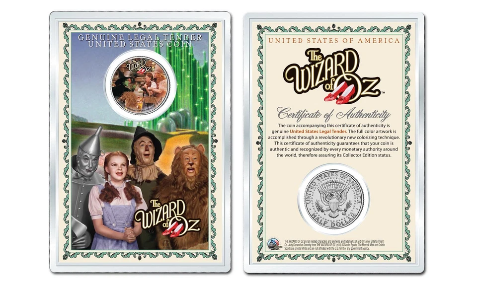 WIZARD OF OZ - Bruja OFICIAL JFK Medio Dólar EE. UU. Moneda en SOPORTE PREMIUM Foto 1 de 1