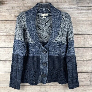 Kim Rogers Cardigan Maglione Scialle Collo Blu Donna PM - Foto 1 di 10