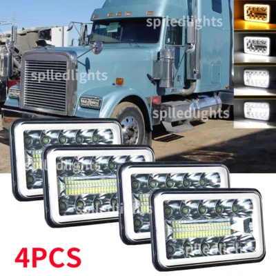 4x Fit Freightliner FLC/D Classic XL DOT Approved 4x6''LED Headlights HI-LO Beam - Image 1 of 4