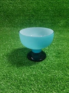 Handgeblasen blau gehülltes Glas 4" Kompottsockel Süßigkeiten Schüssel Schmuck Geschirr - Bild 1 von 11