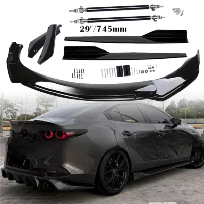 Front Rear Bumper Lip Spoiler Splitter Body Kit Side Skirt For Mazda 3 Seda - Изображение 1 из 4