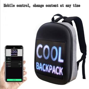 Full Color Screen LED Backpack Programmable Smart Laptop Backpack School Bag US