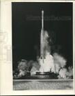 1963 Press Photo Delta rocket propels Tiros 8 weather satellite into orbit