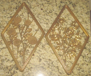 60's SYROCO WOOD Retro Mid Century Wall Decor Plaques Set of 3 17 x 10 - Picture 1 of 9