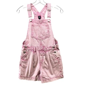 Gap Girls Size 10 (L) Denim Shortall Washwell Pink Sunwash Relaxed Youth - Picture 1 of 7