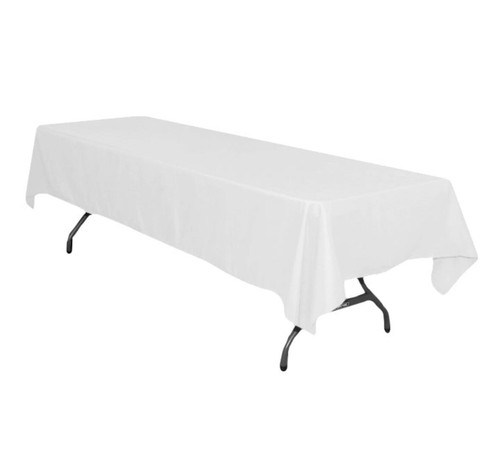 60x126 White Rectangular Wedding Banquet Polyester Fabric Tablecloth | eBay