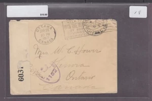 1917  COVER, OPENED BY CENSOR, POSTED OTTAWA TO KENORA, ON # 18 - Picture 1 of 2