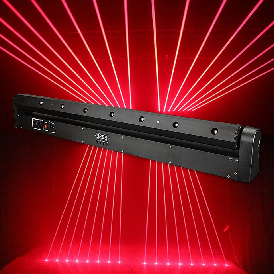 Disco DJ Laser Light 180W 8 Eyes RGB Stage LED Laser Bar Beam Moving Head Lights - Image 1 of 4