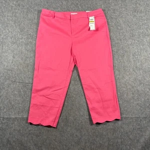 Pantalone donna Charter Club Capri taglia 14 rosa caldo piatto davanti orlo smerlato - Foto 1 di 7