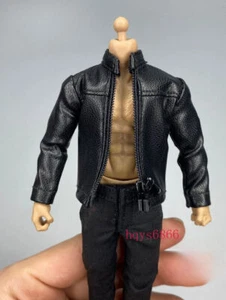 Maßstab 1:12 Motorrad Lederjacke Mantel Kleidung Modell für 6" Actionfigur Körper - Bild 1 von 8