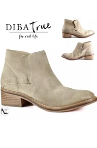Diba True Western Ankle Booties Beige Leather Caspian Size 8 - Picture 1 of 13