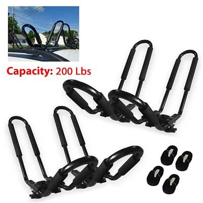 Set of 4 PCS Canoe Boat Kayak Roof Rack Car SUV Truck Top Mount J-Bar Holder - Image 1 of 4