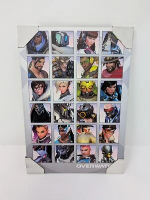 Collage de personajes Overwatch impresión de arte de pared placa de madera videojuego ventisca Foto 1 de 4