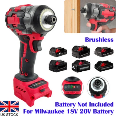 800N.M Brushless Impact Driver 1/4" Screwdriver Driver Wrench For Milwaukee 18V