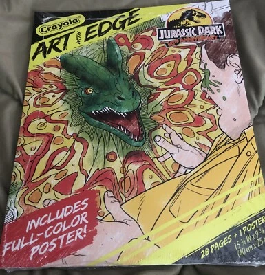 New Jurassic Park 30th Anniv Crayola Art w Edge Coloring Book 28 Pages & Poster - Image 1 of 4
