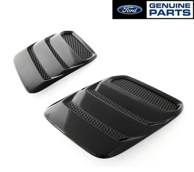 2018-2023 Mustang Genuine Ford Heat Extractors Hood Louvers Pair - Gloss Black - Image 1 of 4