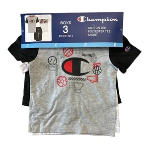 Champion Boy's 3-Piece Short Sleeve Tees & Active Short Set - Picture 1 of 3