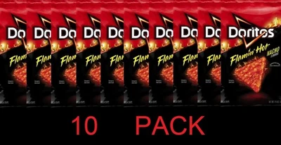Doritos QUESO NACHO CALIENTE FLAMINO Sabor Snack Tortilla Chips Bolsa 9.25oz - PACK 10 Foto 1 de 2
