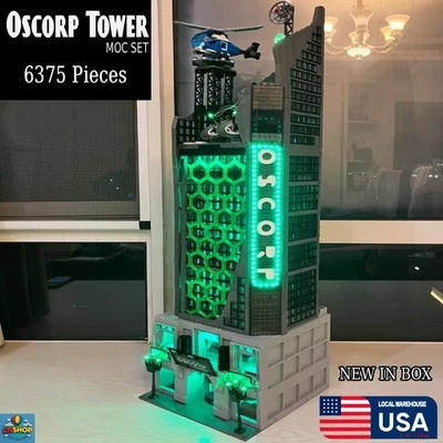 Juego de ladrillos de construcción Oscorp Tower Spider-Man sin usar, en caja 6375 piezas luces rascacielos modulares Foto 1 de 4