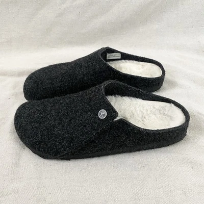 Zapatillas zueco Birkenstock Zermatt de piel de oveja negras/grises de lana para mujer talla 10 Foto 1 de 4