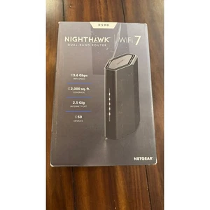 Nighthawk Netgear RS90 WiFi 7 Dual-Band Router 3.6 Gbps 2,000 sq. ft. - Picture 1 of 13