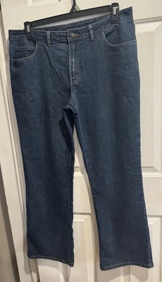 Pantalones de mezclilla Bobbie Brooks Bootcut para mujer talla 14 tiro medio lavado oscuro 5 bolsillos Foto 1 de 4