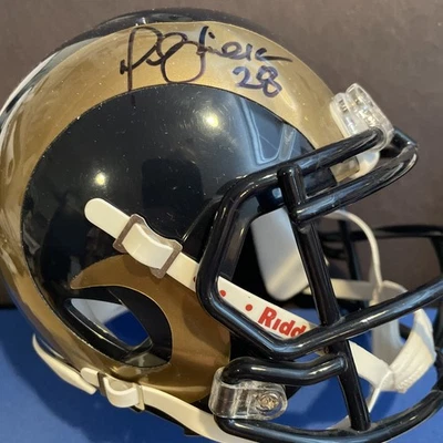 Marshall Faulk 28 Autographed Rams Mini Helmet JSA Certified - Image 1 of 4