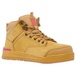 Hard Yakka 3056 Womens Safety Boots Lace Steel Cap Caps Wheat Tan Boot Shoes - Picture 1 of 6