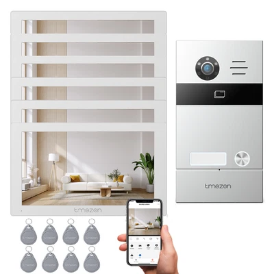 TMEZON WLAN HD Video Türsprechanlage Video Sprechanlage 6xTouchscreen 4 Draht