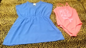 Wonder Nation Mermaid Bathing Suit With Swimsuit Cover Up Size M (7-8) - Picture 1 of 9