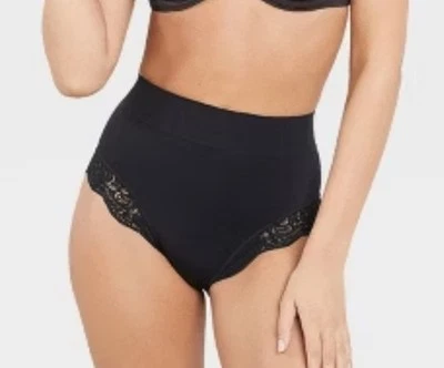MAIDENFORM Mujer Calzoncillo Modelador Auto Expresiones NEGRO Encaje FIRME Control Talla M Foto 1 de 3