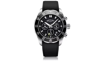 Reloj Rotary GS00646 para hombre cronógrafo esfera negra correa de goma - NUEVO Foto 1 de 4